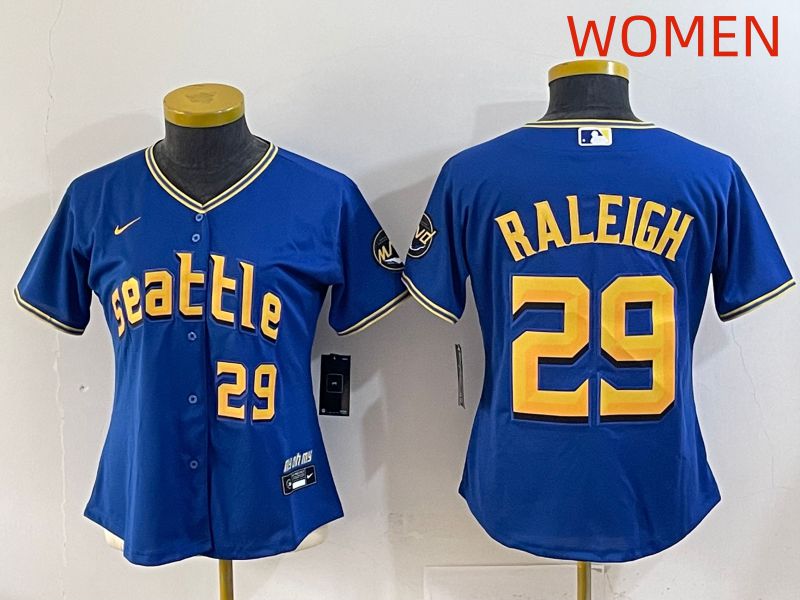 Women 2025 Seattle Mariners #29 Raleigh Blue City Edition Nike MLB Jersey style 4->youth mlb jersey->Youth Jersey